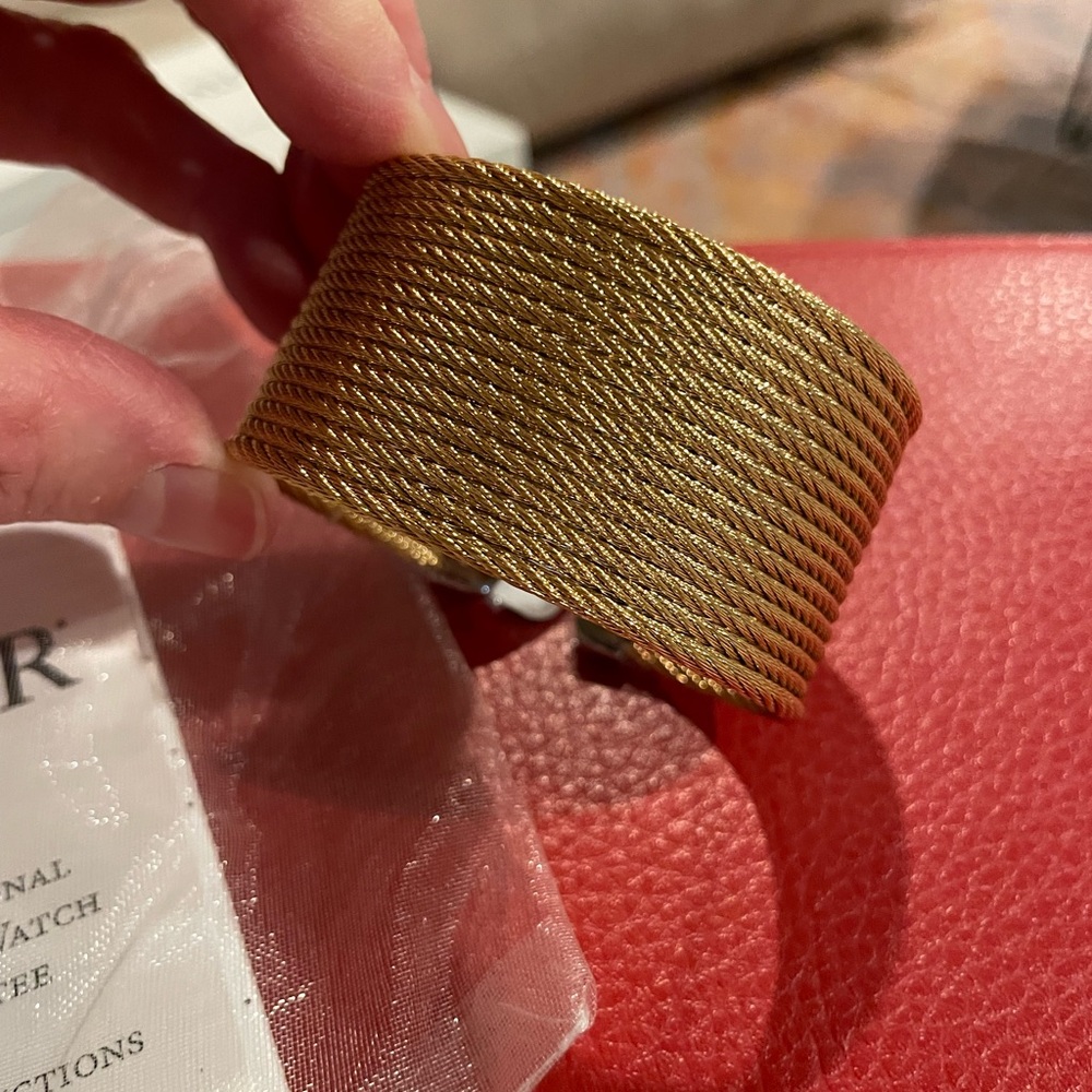 Brand New With Tags ALOR Yellow Gold 16 Row Coil Cuff